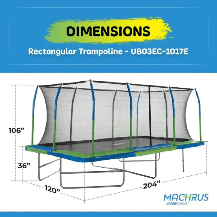 Upper Bounce Rectangle 10×17 Ft. Trampoline with Enclosure Set - Image 6