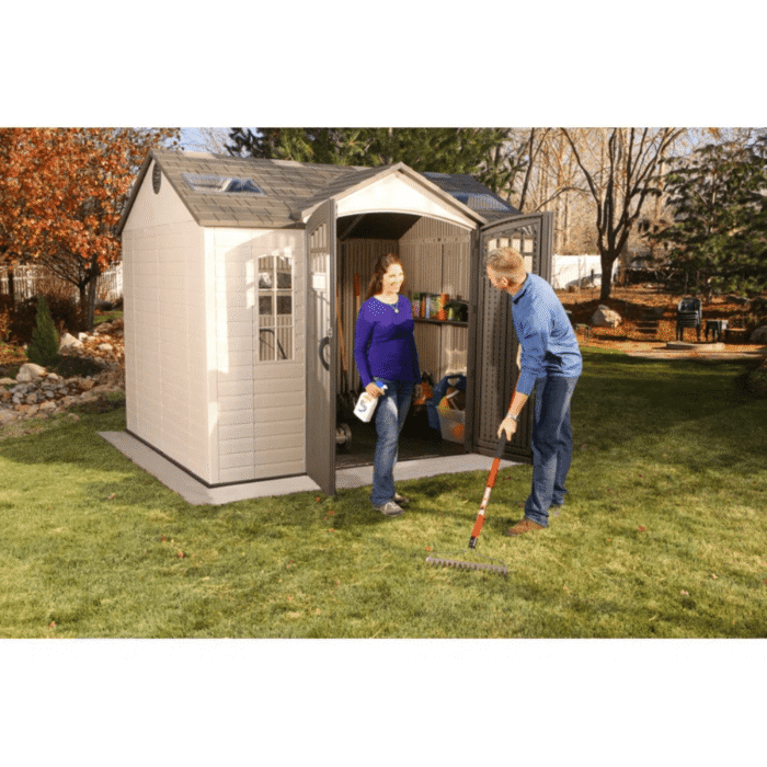 Lifetime 10 Ft. x 8 Ft. High-Density Polyethylene (Plastic) Outdoor Storage Shed with Steel-Reinforced Construction - Image 5