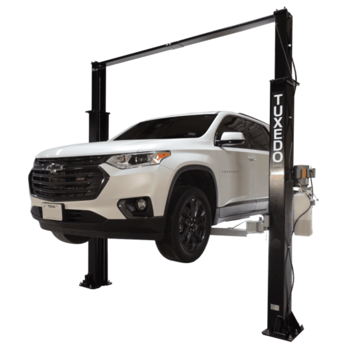 Asymmetric 2 Post Car Lift Clear Floor 9,000 lbs. Capacity Heavy Duty in Black - Image 5