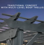 Stratford 14 Ft. X 10 Ft. Black Steel Traditional Pergola with Sail Shade Soft Canopy - Image 9
