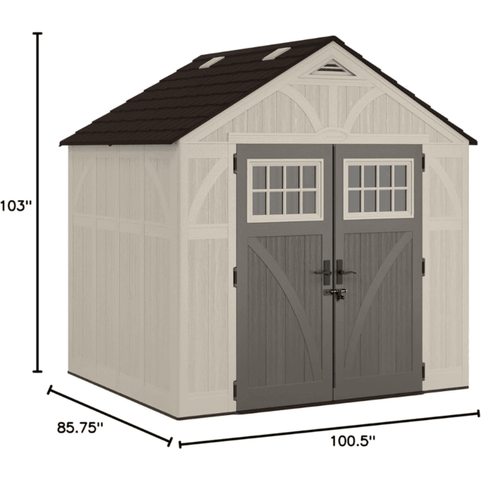 Suncast Tremont 8 ft. W x 7 ft. D Resin Storage Shed BMS8700 - Image 6