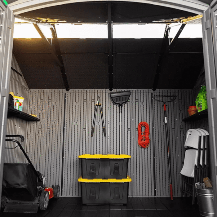 Lifetime 10′ x 8′ Outdoor Storage Shed, Gray - Image 7