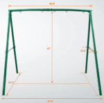 440lbs Extra Large Metal Swing Frame with 5 Hanging Hooks, Heavy Duty A-Frame Swing Stand - Image 8