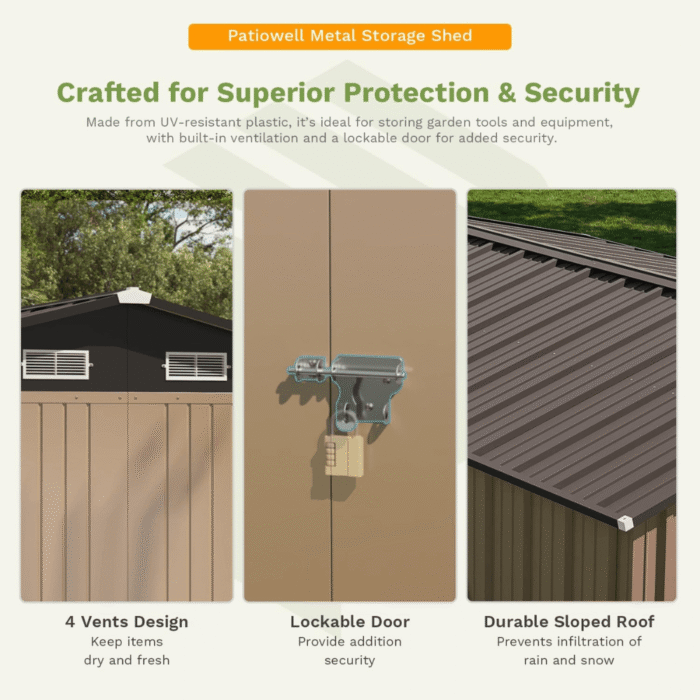10 ft. W x 12 ft. D Size Upgrade Metal Storage Shed 119 sq. ft. - Image 6