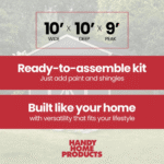 Rookwood 10 ft. W x 10 ft. D Wood Storage Shed With Floor - Image 6