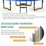 Giantex 8FT 10FT 12FT Trampoline with Enclosure, ASTM Approved Outdoor Large Trampoline with Ladder - Image 6