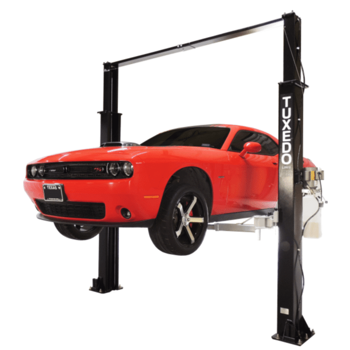 Asymmetric 2 Post Car Lift Clear Floor 9,000 lbs. Capacity Heavy Duty in Black - Image 6