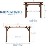 Backyard Discovery 14′ X 10′ Somerville Pergola W/ Electric – Dark Walnut DIY - Image 2