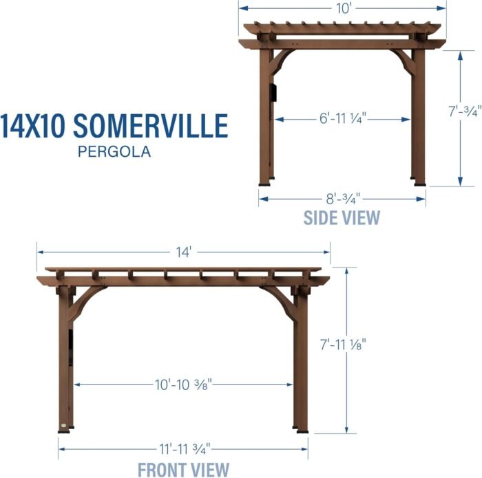 Backyard Discovery 14′ X 10′ Somerville Pergola W/ Electric – Dark Walnut DIY - Image 2
