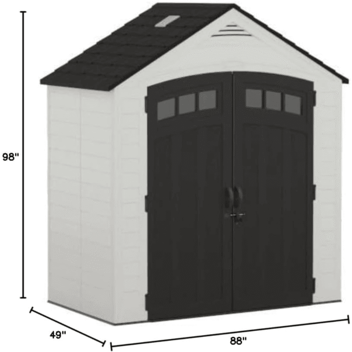 Suncast Vista 7 ft. x 4 ft. Resin Standard Modern Storage Shed with Floor Kit - Image 7