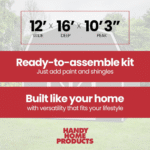 Hudson 12 ft. W x 16 ft. D Wood Storage Shed - Image 6