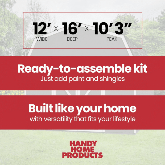 Hudson 12 ft. W x 16 ft. D Wood Storage Shed - Image 6