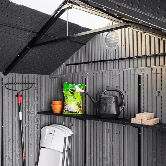 Lifetime 10′ x 8′ Outdoor Storage Shed, Gray - Image 8