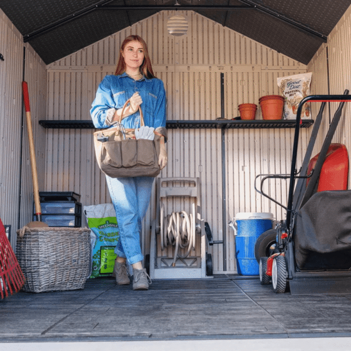 Lifetime 8 Ft. x 10 Ft. High-Density Polyethylene (Plastic) Outdoor Storage Shed with Steel-Reinforced Construction - Image 7