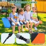 9.5′ Heavy Duty Metal Swing Set with Belt Swing, Trapeze Bar - Image 8