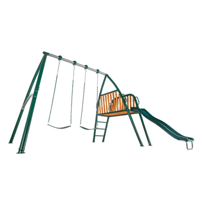 Sportspower Alta Oaks 10′ Heavy Duty Swing Set with Lifetime Warranty on 6′ Double Wall Slide - Image 7