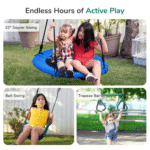Swing Sets with Saucer Swing,Belt Swing,Trapeze Bar,Climbing Rope,Climbing Ladder - Image 7