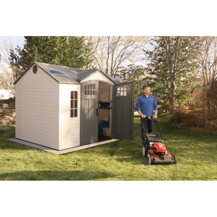 Lifetime 10 Ft. x 8 Ft. High-Density Polyethylene (Plastic) Outdoor Storage Shed with Steel-Reinforced Construction - Image 7
