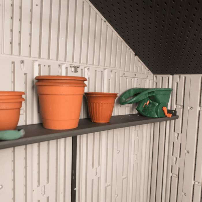 Lifetime 12.5 Ft. x 8 Ft. High-Density Polyethylene (Plastic) Outdoor Storage Shed with Steel-Reinforced Construction - Image 6