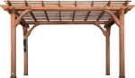 10 Ft. X 14 Ft. Traditional All Cedar Wood Outdoor Patio Pergola Shade Structure - Image 10