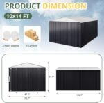 10 ft. W x 14 ft. D Outdoor Metal Shed Storage with Updated Frame Structure and Lockable Doors, White (140 Sq. Ft） - Image 3