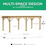 Yardistry 10 x 22 Meridian Pergola - Image 2