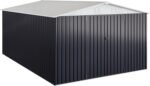 10 ft. W x 14 ft. D Outdoor Metal Shed Storage with Updated Frame Structure and Lockable Doors, White (140 Sq. Ft） - Image 4