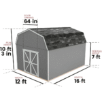 Hudson 12 ft. W x 16 ft. D Wood Storage Shed - Image 7