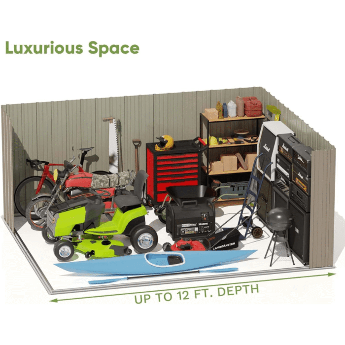 10 ft. W x 12 ft. D Size Upgrade Metal Storage Shed 119 sq. ft. - Image 8