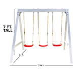 Sports power Vinyl-Covered Wood Swing Set – Classic & Durable for Outdoor Fun - Image 9