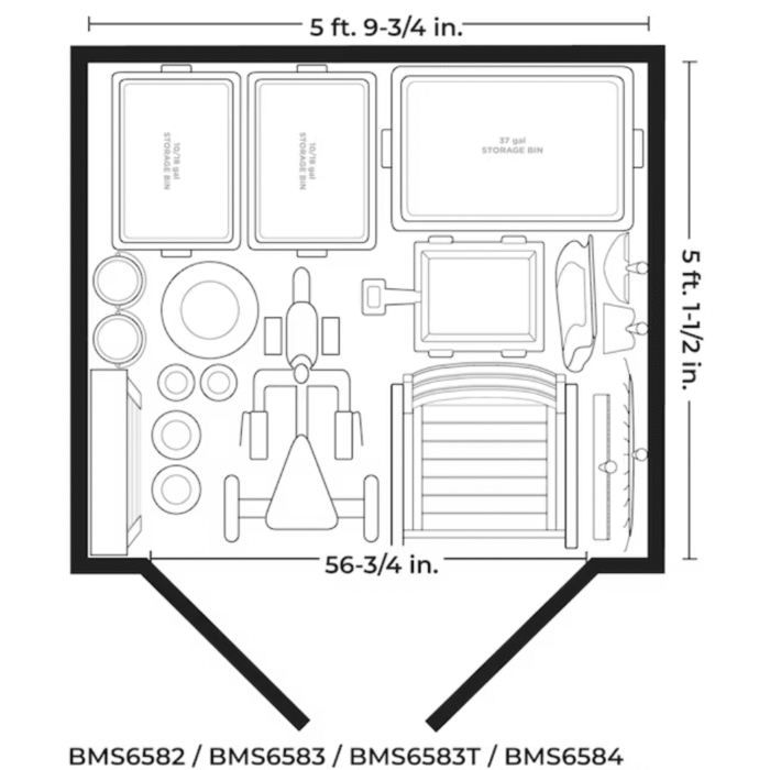 Suncast 6-Feet x 4-Feet Modernist Lean-to Resin Storage Shed (Floor Included) in Gray | BMS6583T - Image 8