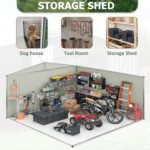 10 ft. W x 14 ft. D Outdoor Metal Shed Storage with Updated Frame Structure and Lockable Doors, White (140 Sq. Ft） - Image 5