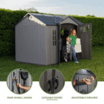 Lifetime 10′ x 8′ Outdoor Storage Shed, Gray - Image 10