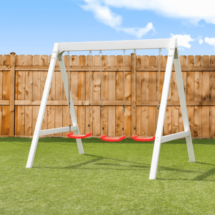 Sports power Vinyl-Covered Wood Swing Set – Classic & Durable for Outdoor Fun - Image 10