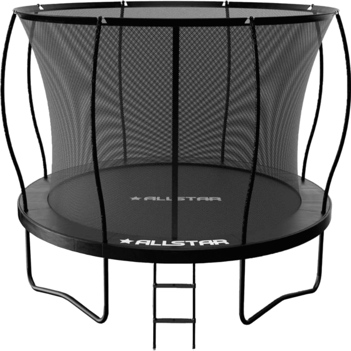 ALLSTAR 10′ Trampoline for Kids Outdoor Backyard Play Equipment w/ Net & Ladder - Image 1