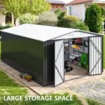 10 ft. W x 14 ft. D Outdoor Metal Shed Storage with Updated Frame Structure and Lockable Doors, White (140 Sq. Ft） - Image 7