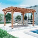 10 Ft. X 14 Ft. Traditional All Cedar Wood Outdoor Patio Pergola Shade Structure - Image 8