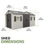 Lifetime 15 Ft. x 8 Ft. High-Density Polyethylene (Plastic) Outdoor Storage Shed with Steel-Reinforced Construction - Image 5