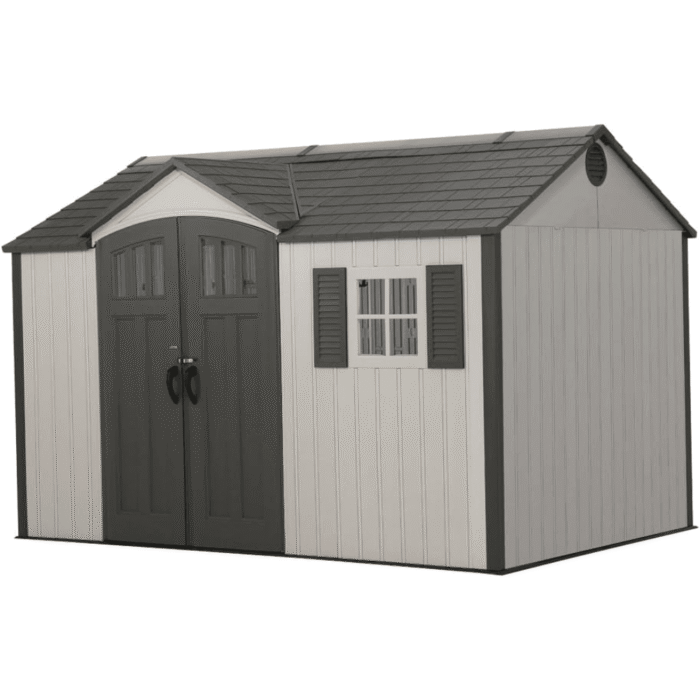 Lifetime 12.5 Ft. x 8 Ft. High-Density Polyethylene (Plastic) Outdoor Storage Shed with Steel-Reinforced Construction - Image 1