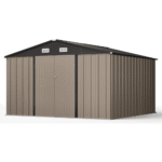 10 ft. W x 10 ft. D Outdoor Metal Storage Shed in Gray (100 sq. ft.)