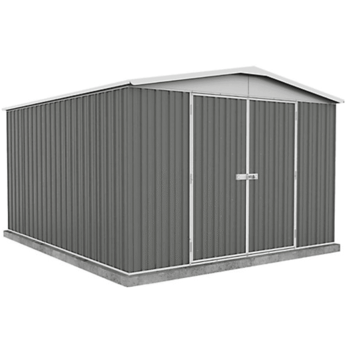 10 ft. W x 12 ft. D Outdoor Metal Storage Shed in Gray (120 sq. ft.) - Image 1