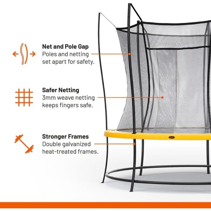 Vuly Safe Outdoor Trampoline Round Backyard Trampolines With Safety Enclosure Net - Image 4