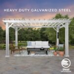 14×12 Hawthorne Traditional Steel Pergola With Sail Shade Soft Canopy - Image 8