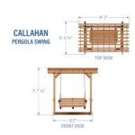 Backyard Discovery Callahan Cedar Wood Outdoor Pergola Swing Bench - Image 4