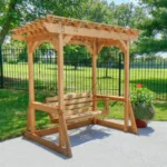 Backyard Discovery Callahan Cedar Wood Outdoor Pergola Swing Bench - Image 5