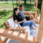 Backyard Discovery Callahan Cedar Wood Outdoor Pergola Swing Bench - Image 7
