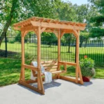 Backyard Discovery Callahan Cedar Wood Outdoor Pergola Swing Bench - Image 10